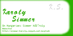 karoly simmer business card